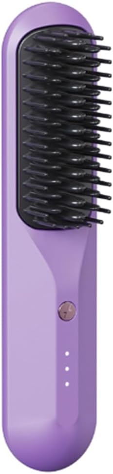 Cordless Hair Straightening Brush – Rechargeable Fast Heating Comb 💜✨