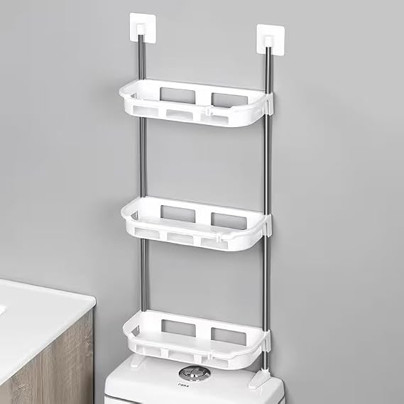 🛁 3-Tier No-Drill Bathroom Organizer – رف تنظيم للحمّام 3 طبقات بدون حفر