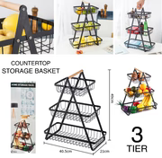3 Tier Countertop Iron Storage Basket