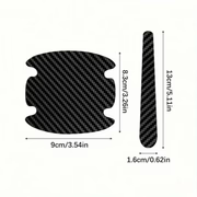 8PCS/SET Carbon Fiber Car Door Handle Protector Cover Inner Bowl Anti Scratch Sticker