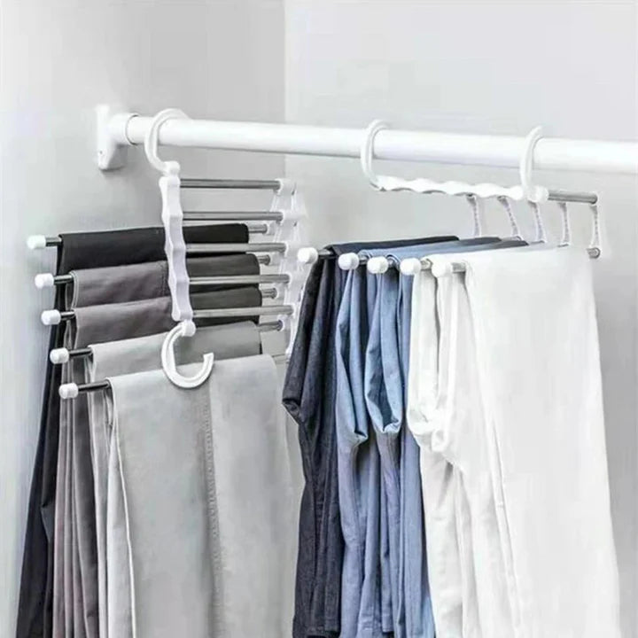 Multifunctional Wardrobe 5 Layers Pants Storage Rack Hangers Holders 5 In 1