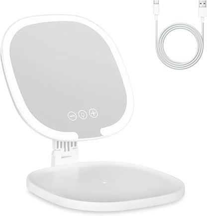 Rechargeable LED Makeup Mirror – Touch Dimmable ✨🪞