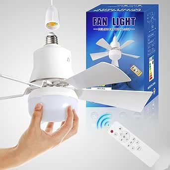 E27 Ceiling Fan with LED Light – Remote Control Fan Lamp