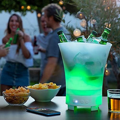LED Ice Bucket Speaker – Color-Changing Bluetooth Cooler Bucket 🧊🎵✨