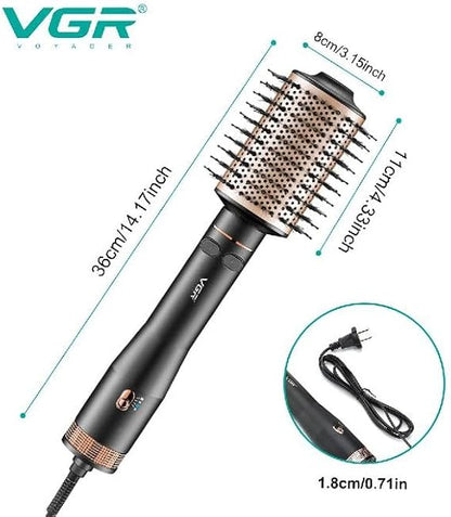 VGR Rotating Hot Air Brush Comb V494 - Black
