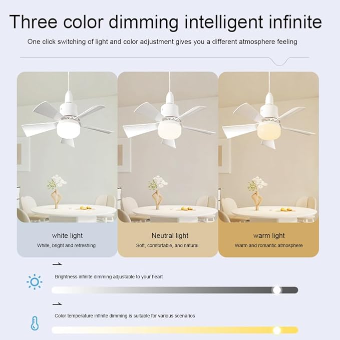 E27 Ceiling Fan with LED Light – Remote Control Fan Lamp
