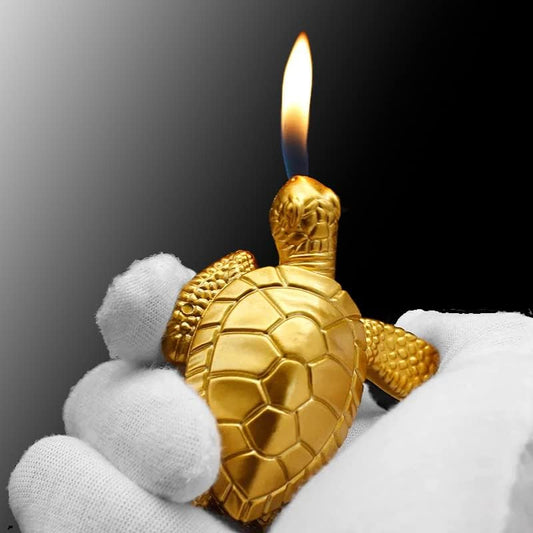 Turtle Lighter, Golden Tortoise Refillable Lighter