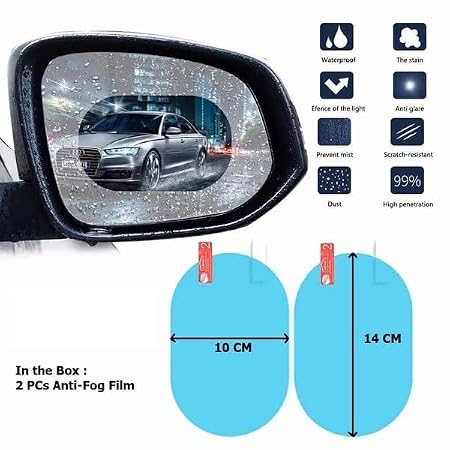 Waterproof Anti Fog Film Rain Proof Car Mirror for All Vehicles - Set of 2
