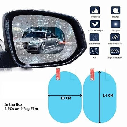 Waterproof Anti Fog Film Rain Proof Car Mirror for All Vehicles - Set of 2