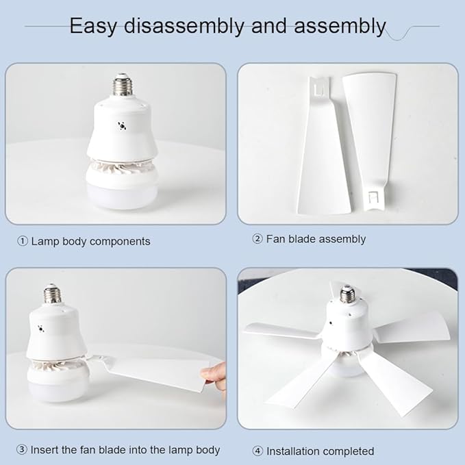 E27 Ceiling Fan with LED Light – Remote Control Fan Lamp