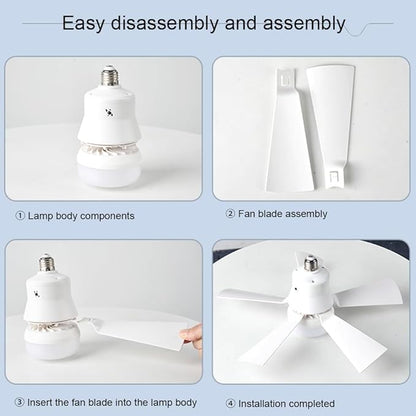 E27 Ceiling Fan with LED Light – Remote Control Fan Lamp