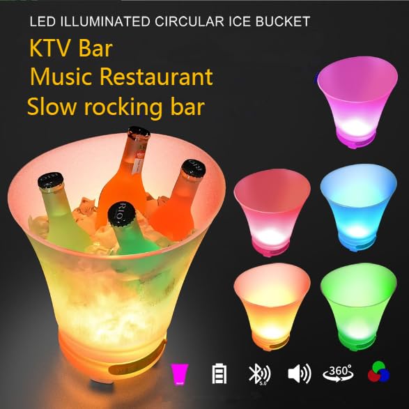 LED Ice Bucket Speaker – Color-Changing Bluetooth Cooler Bucket 🧊🎵✨
