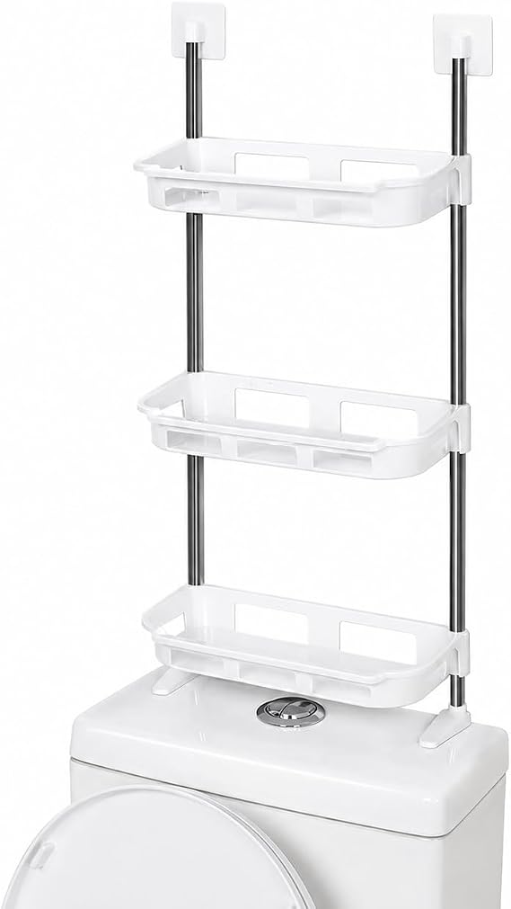 🛁 3-Tier No-Drill Bathroom Organizer – رف تنظيم للحمّام 3 طبقات بدون حفر