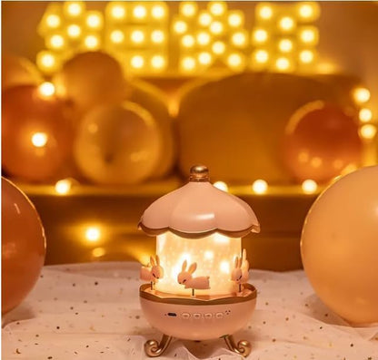 Galaxy Bunny Carousel Star Projector Lamp