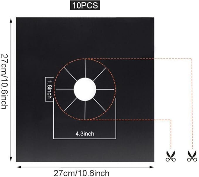 6PCS Gas Stove Protector Liners – Reusable Heat Resistant Pads