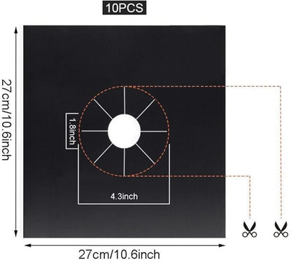 6PCS Gas Stove Protector Liners – Reusable Heat Resistant Pads