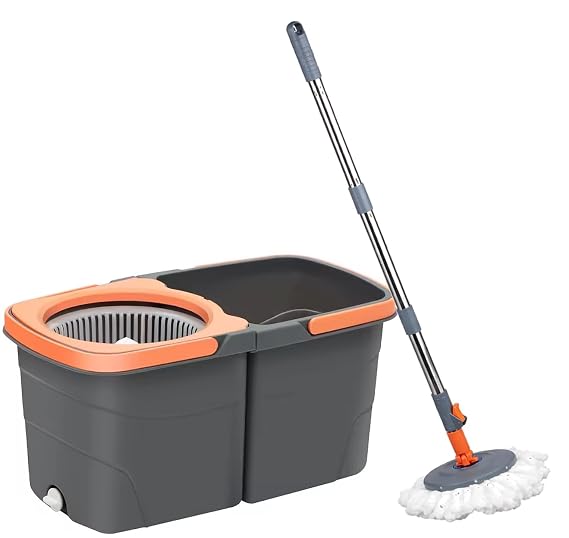 360° Spin Mop & Dual Bucket Set 🧹🪣