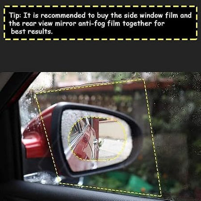 Waterproof Anti Fog Film Rain Proof Car Mirror for All Vehicles - Set of 2