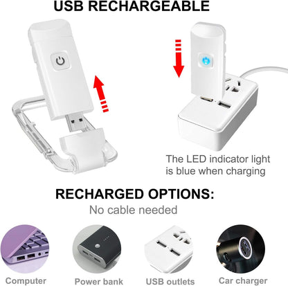 Rechargeable Reading Light Clip on Books