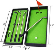Golf Pen, Mini Golf Gift Set, Desktop Golf Ball Pen Gift, 3 Golf Clubs Pens with Balls and Flag