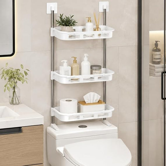 🛁 3-Tier No-Drill Bathroom Organizer – رف تنظيم للحمّام 3 طبقات بدون حفر