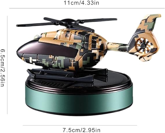 Solar Powered Helicopter Car Air Freshener Rotating Aromatherapy Diffuser for Car, Home & Office