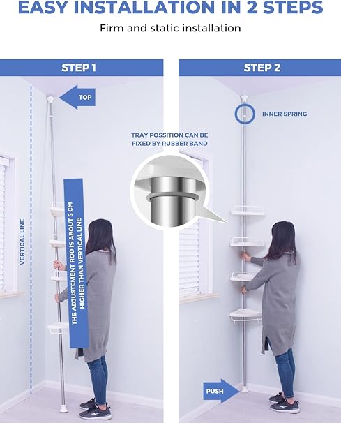 Telescopic Corner Shower Shelf – 4 Tier -B 🚿🧴✨