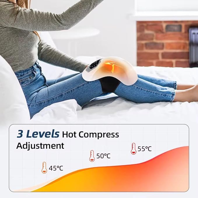 Knee Massager with Heat & Vibration – Rechargeable Pain Relief Support 🦵🔥