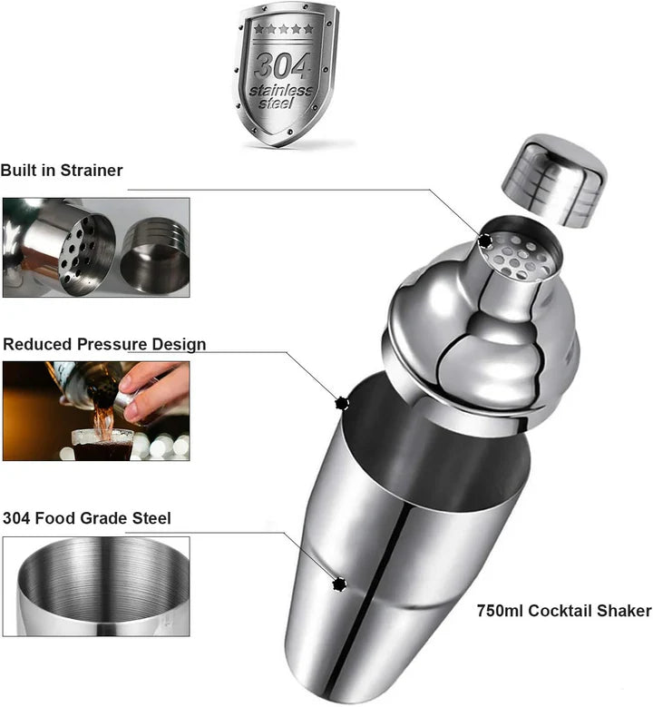 12-Piece Bar Tool Set with Bamboo Stand