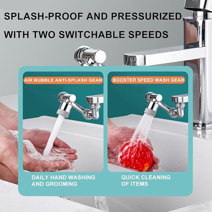 1080° Rotating Faucet Extender – Splash Filter Aerator