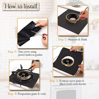 6PCS Gas Stove Protector Liners – Reusable Heat Resistant Pads