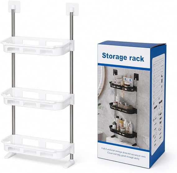 🛁 3-Tier No-Drill Bathroom Organizer – رف تنظيم للحمّام 3 طبقات بدون حفر