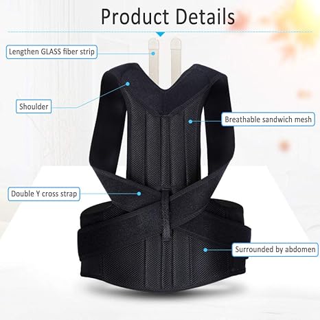 Adjustable Back Brace Posture Corrector – XXL 🖤🧍