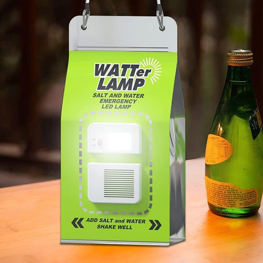 Portable Salt Water LED Lamp for Camping, Hiking & Emergencies.