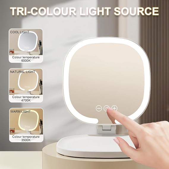 Rechargeable LED Makeup Mirror – Touch Dimmable ✨🪞