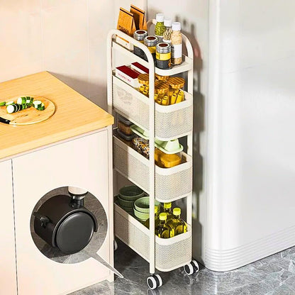 Slim Rolling Storage Cart – Multi-Tier Kitchen Organizer with Wheels 🛒✨