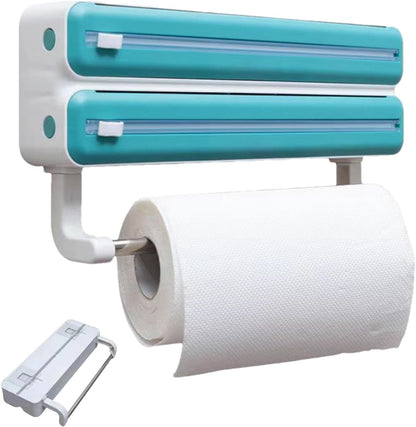 Wall-Mounted Cling Film Dispenser – Kitchen Wrap Cutter Organizer