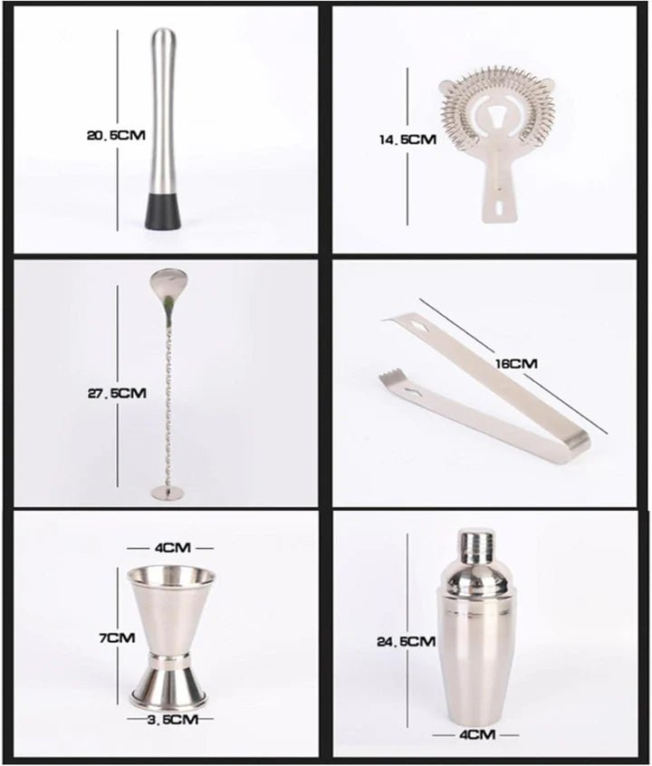 12-Piece Bar Tool Set with Bamboo Stand