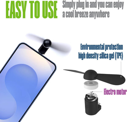 Portable Mini Phone Fan For Iphone / TypeC / Sumsung