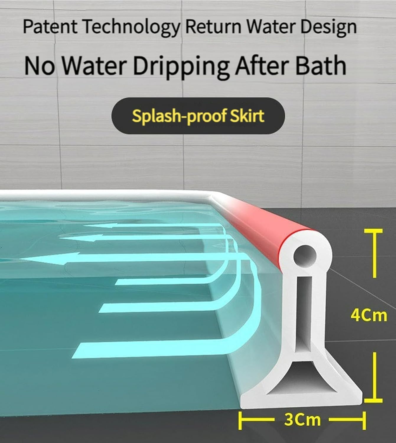 Silicone Shower Water Stopper – Flexible Barrier Strip 200cm