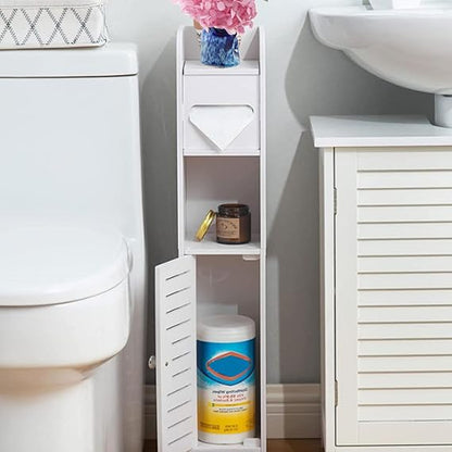 Slim Bathroom Storage Cabinet with Toilet Paper Holder 🚿🧻