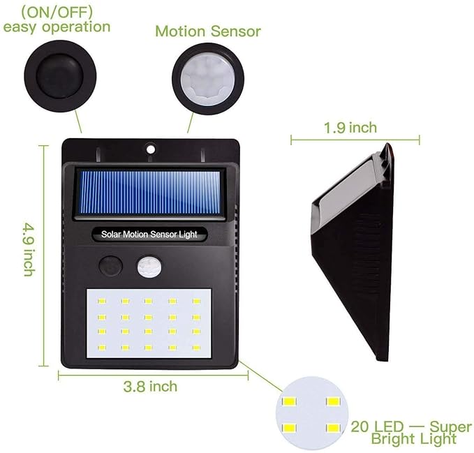 IP65 LED Garden solar Lamp with Motion Sensor