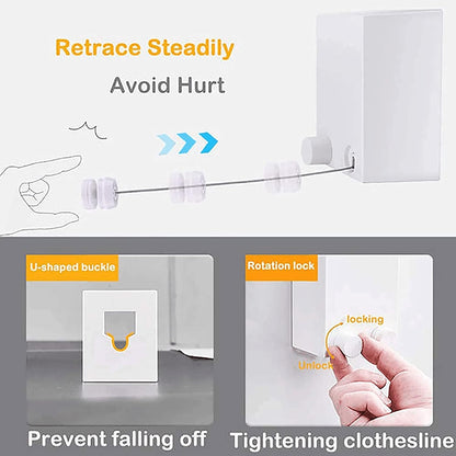 4.2M Retractable Clothes Drying Rack – Adjustable Indoor & Outdoor Line
