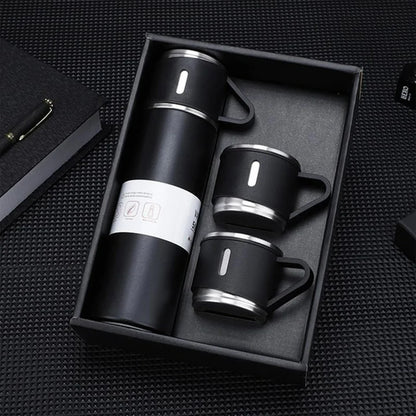Thermos With Cups Double Wall Stainless Steel 500ml Vacuum Flask