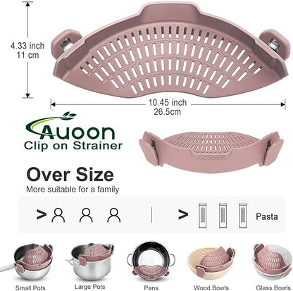 AUOON Clip-On Silicone Pot Strainer 🍝🥦✨