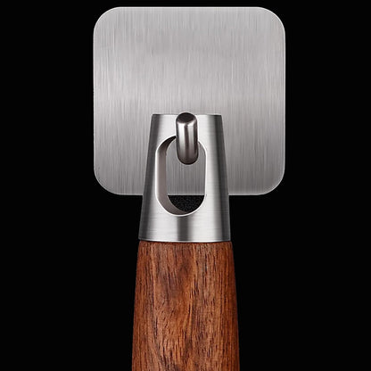 Wooden and stainless steel skimmer strainer pot