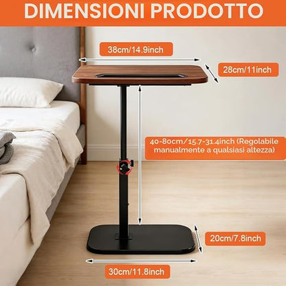 Adjustable Swivel Side Table – 45–80cm 🛋️✨