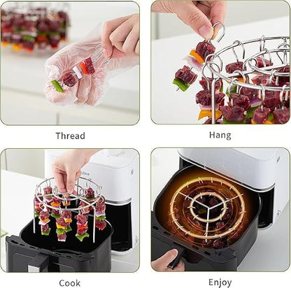 24-Skewer Air Fryer Kebab Rack 🍢🔥