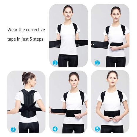 Adjustable Back Brace Posture Corrector – XXL 🖤🧍