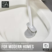 Silicone Toilet Brush Set - Bendable Deep Cleaning Feature